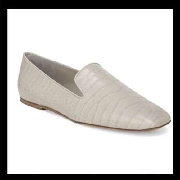 Vince Clark Loafers 7 Square-Toe Croc-Embossed Leather - Picture 2 of 9